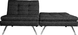Home - Duo - 2 Seater Fabric Clic Clac - Sofa Bed - Charcoal